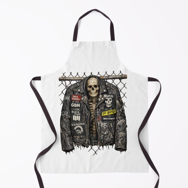 Item preview, Skeleton in Patch-Covered Punk Leather Jacket designed and sold by jgvisualarts.
