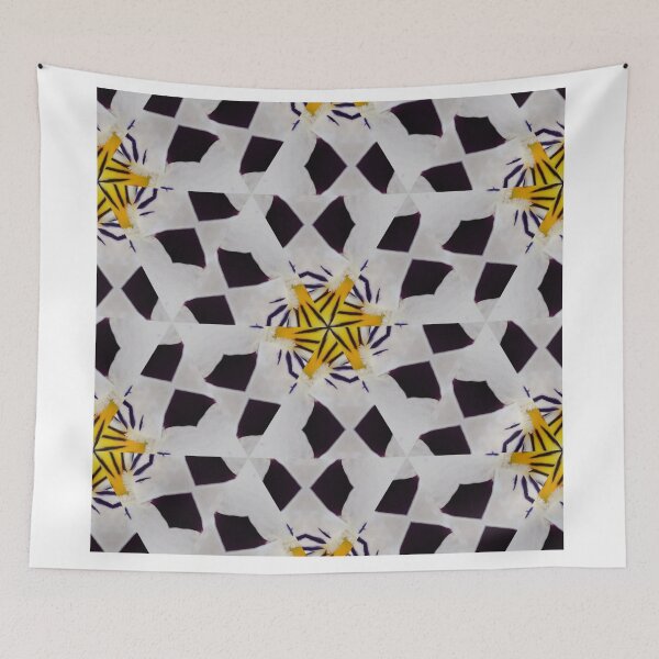Item preview, Geometric Floral Pattern – Yellow Black Abstract Symmetry designed and sold by SilentBloomLab.