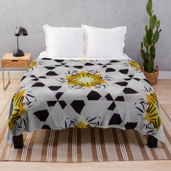 Item preview, Star Floral Pattern – Hypnotic Yellow Black Kaleidoscope designed and sold by SilentBloomLab.