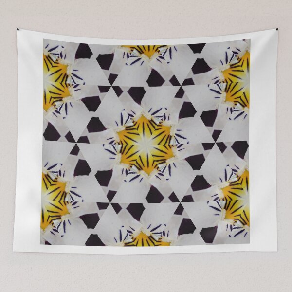 Item preview, Star Floral Pattern – Hypnotic Yellow Black Kaleidoscope designed and sold by SilentBloomLab.