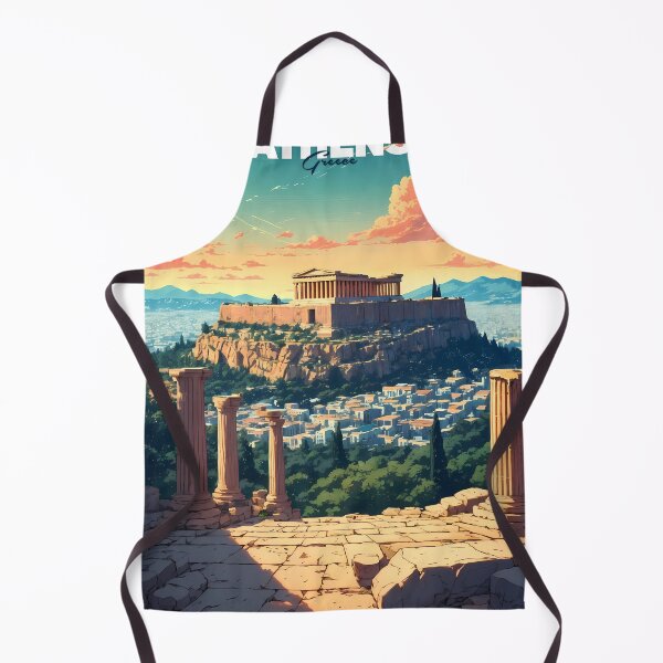 Item preview, Acropolis of Athens Retro Anime Landscape – Vintage 80s Style Greek Travel Poster designed and sold by JacksoonLester.