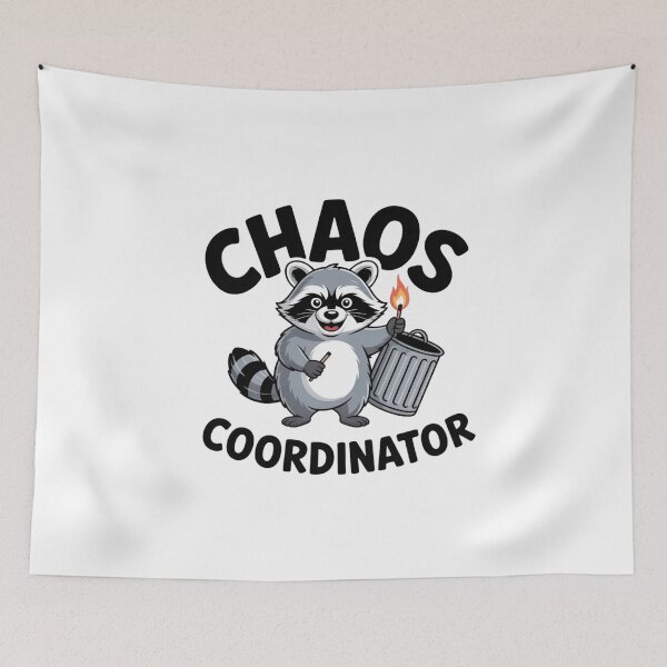 Item preview, Funny Chaos Manager Raccoon Trash Panda Meme Sticker designed and sold by Mr-wow.