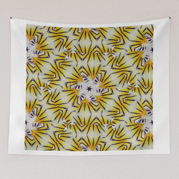 Item preview, Dynamic Floral Pattern – Abstract Yellow Black Composition designed and sold by SilentBloomLab.