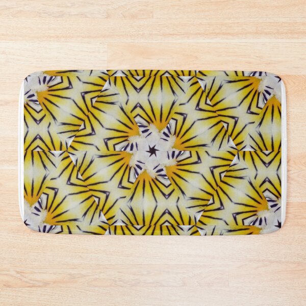 Item preview, Dynamic Floral Pattern – Abstract Yellow Black Composition designed and sold by SilentBloomLab.