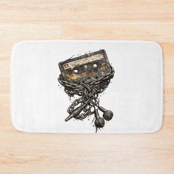 Item preview, Chained Cassette Tape with Tangled Earbuds designed and sold by jgvisualarts.