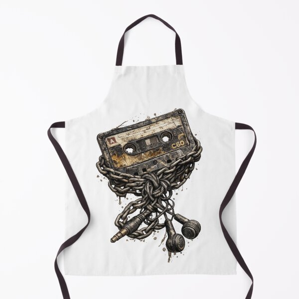Item preview, Chained Cassette Tape with Tangled Earbuds designed and sold by jgvisualarts.