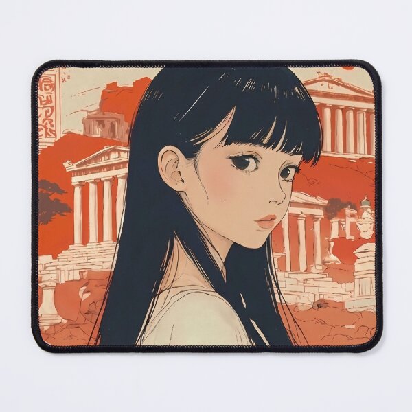 Item preview, Acropolis of Athens Japanese Retro Poster with Girl – Vintage Anime Travel Art designed and sold by JacksoonLester.