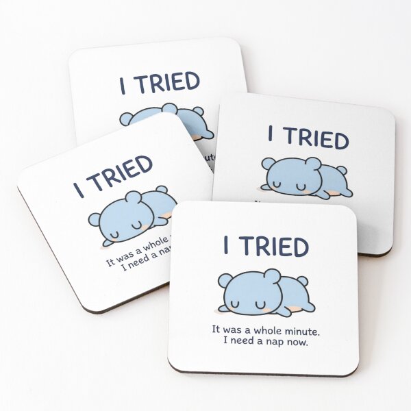 Item preview, Funny Cute Animal Meme – “ I TRIED ”  kawaii designed and sold by Ace01st.