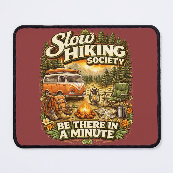 Item preview, Slow Hiking Society Retro Nature Camp Scene designed and sold by axiksa10.