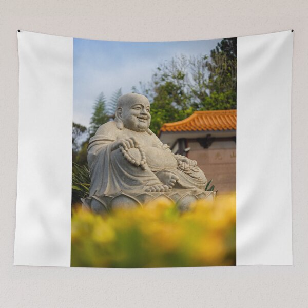Item preview, Smiling Laughing Buddha Statue in Zen Garden designed and sold by agathamourao.