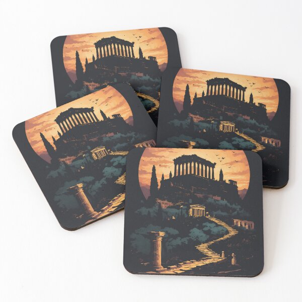Item preview, Acropolis of Athens Negative Space Landscape – Surreal Parthenon Sunset Art designed and sold by JacksoonLester.