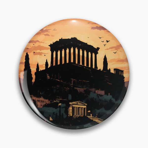 Item preview, Acropolis of Athens Negative Space Landscape – Surreal Parthenon Sunset Art designed and sold by JacksoonLester.