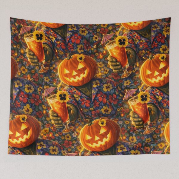 Item preview, Headless Horseman Island Vibes – Tropical Halloween Fantasy Art designed and sold by TheHorsemanRidesAgain.