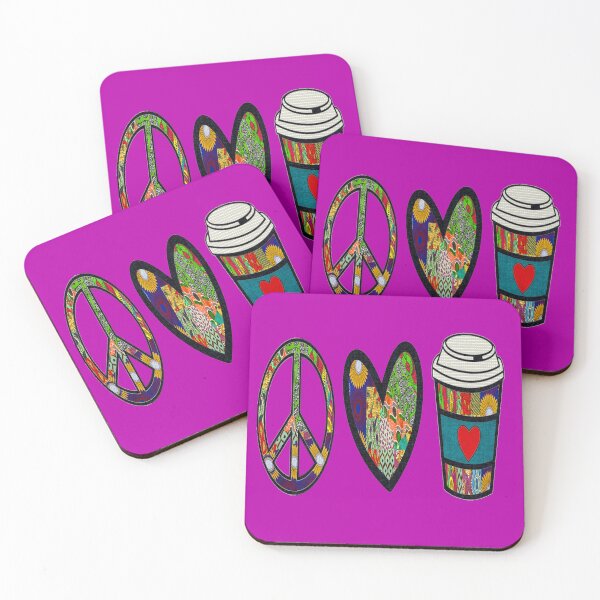 Item preview, Purple Peace Love and Coffee  designed and sold by artbyomega.
