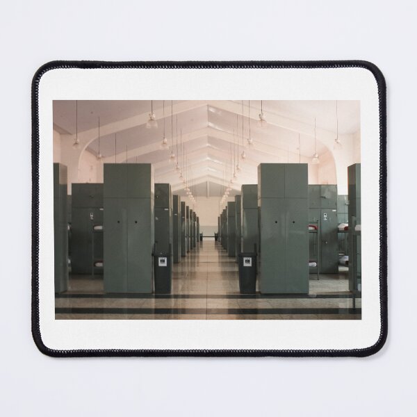Item preview, Symmetrical Industrial Locker Room Liminal Space designed and sold by agathamourao.