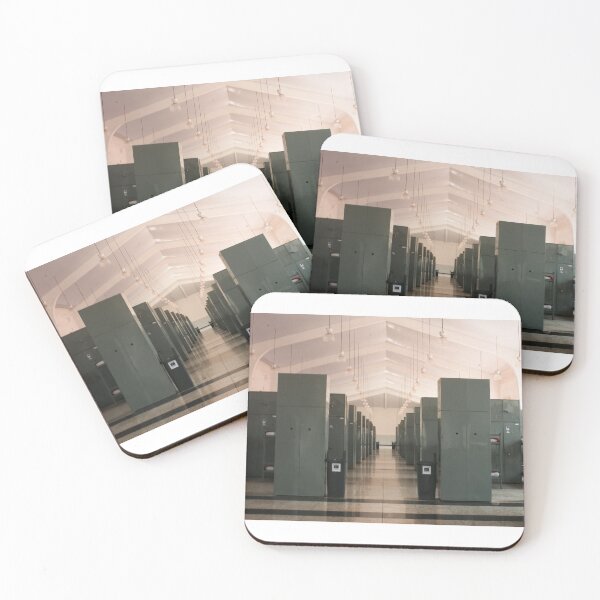 Item preview, Symmetrical Industrial Locker Room Liminal Space designed and sold by agathamourao.