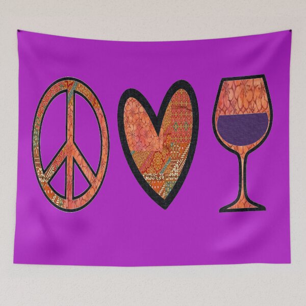 Item preview, Pink Peace Love & Wine  designed and sold by artbyomega.