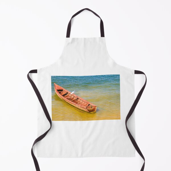 Item preview, White Egret on Red Canoe in Tropical Water designed and sold by agathamourao.