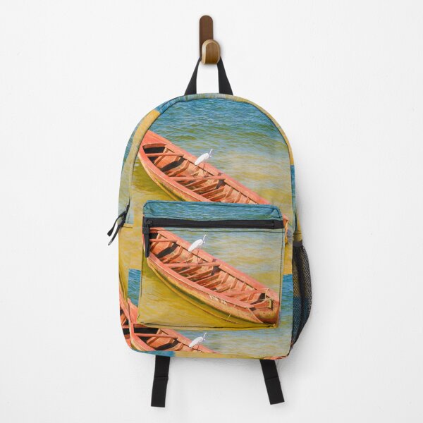 Item preview, White Egret on Red Canoe in Tropical Water designed and sold by agathamourao.