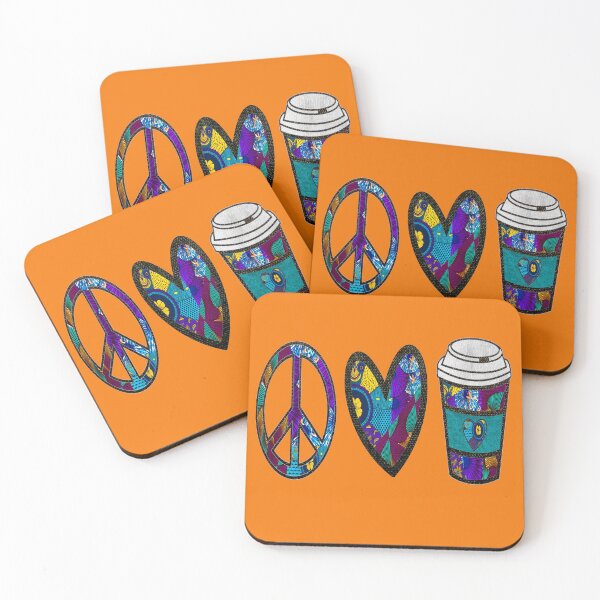 Item preview, Purple Green Peace Love and Coffee  designed and sold by artbyomega.