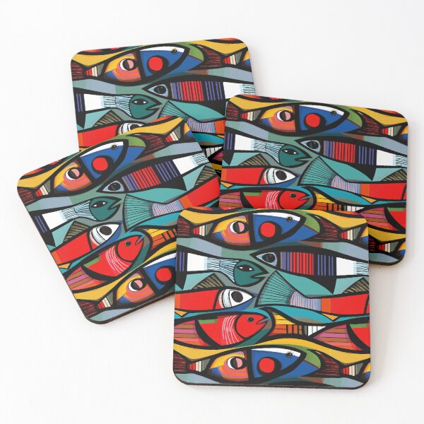 Item preview, Mid-Century Modern Geometric Fish Art designed and sold by dawnleblanc55.