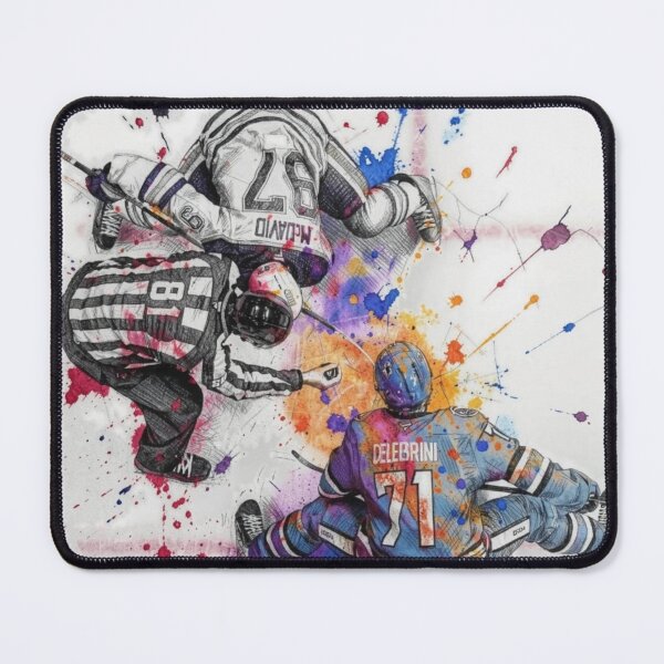 Item preview, Faceoff Action Art – Watercolor Splatter Hockey Tribute designed and sold by Thogan0416.