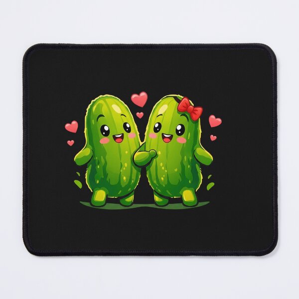 Item preview, Funny Cute Pickle Couple Sticker – Kawaii Pickles in Love, Romantic Food Cartoon, Cute Couple Laptop Sticker designed and sold by Basma Designs | Retro, Kawaii Shirts & Stickers.