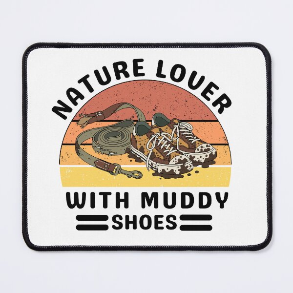 Item preview, Retro Nature Lover With Muddy Shoes and Paws  Hiking Dog Lover  designed and sold by waikibi ⭐⭐⭐⭐⭐.