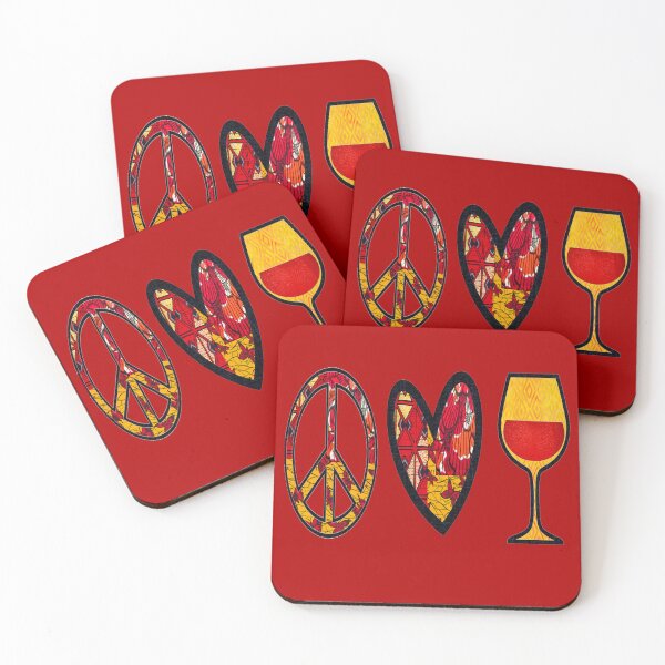 Item preview, Red Peace Love & Wine  designed and sold by artbyomega.