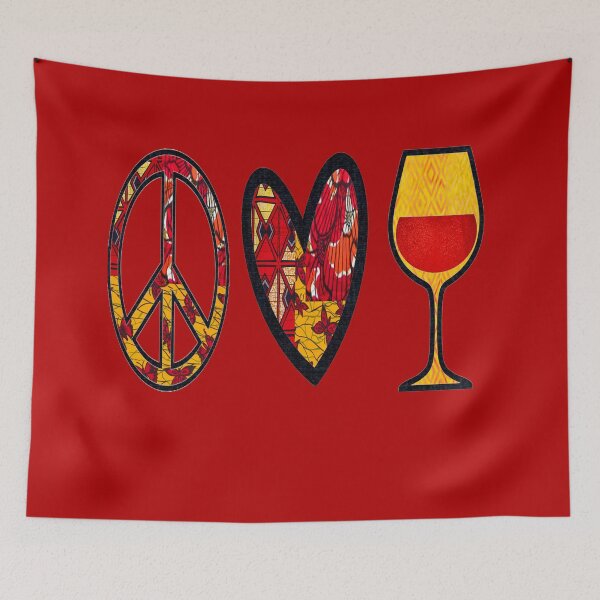 Item preview, Red Peace Love & Wine  designed and sold by artbyomega.