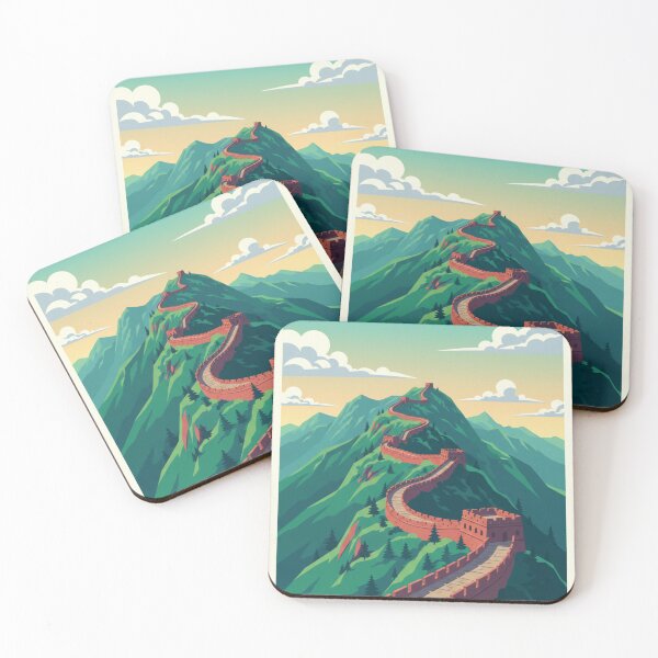 Item preview, Vintage Great Wall of China – Retro Illustrated Travel designed and sold by HeyHas.
