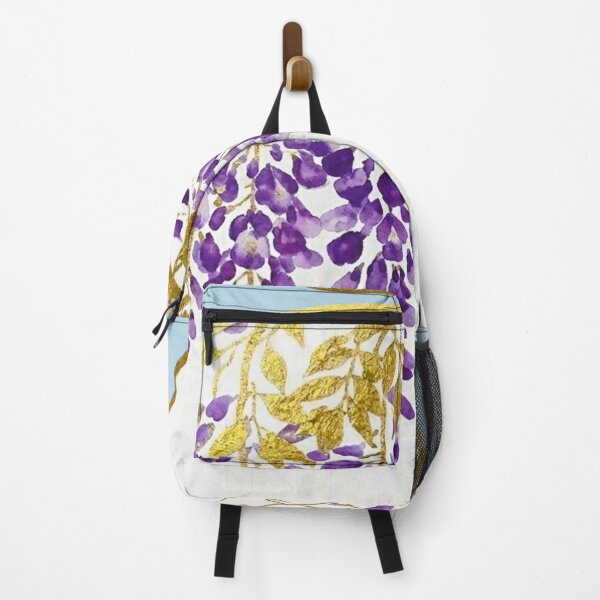 Item preview, Graceful Japanese Wisteria - Vintage Gold and Purple Floral Art designed and sold by Kokeshidreams.