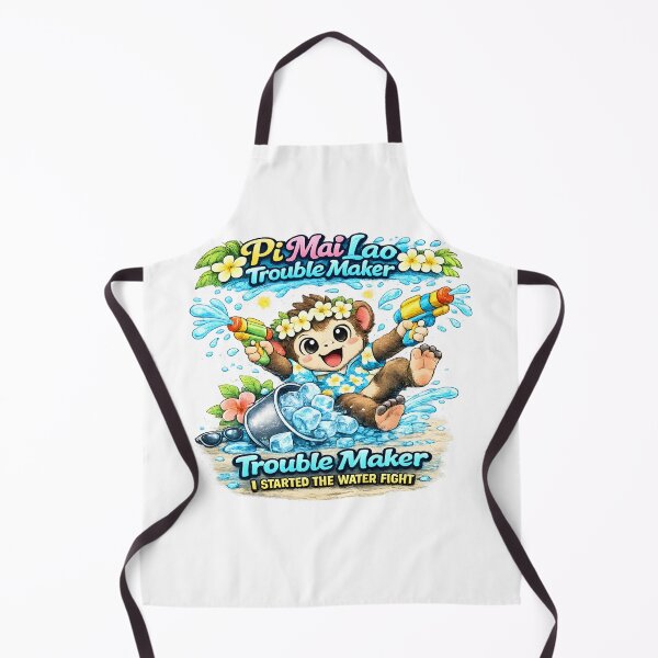 Item preview, Pi Mai Lao Trouble Maker Funny Water Fight Shirt designed and sold by AC Artwear.