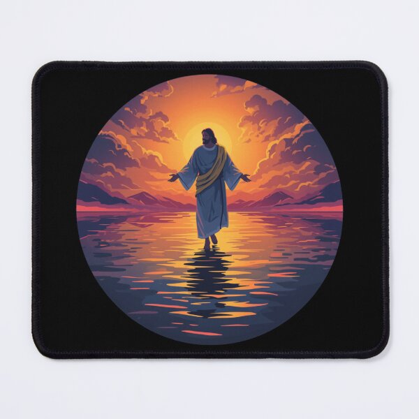 Item preview, Jesus walking on the Water Sunset Art designed and sold by Cre8andRecre8.