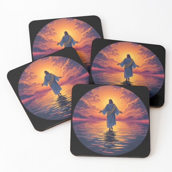 Item preview, Jesus walking on the Water Sunset Art designed and sold by Cre8andRecre8.