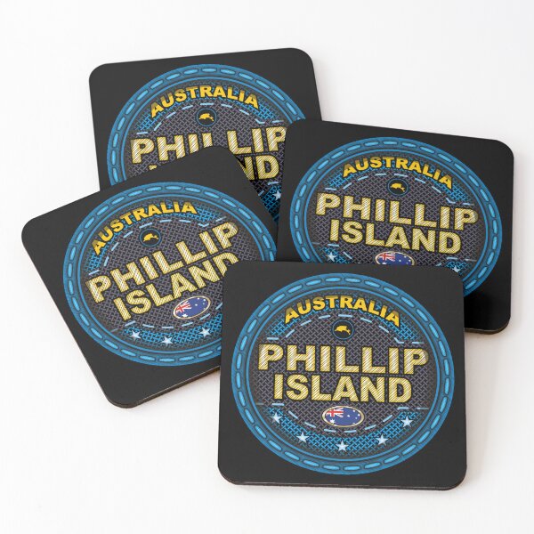 Item preview, Phillip Island Victoria Australia stitching effect blue designed and sold by studioss76.