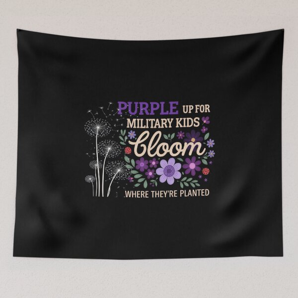 Item preview, Military Kid Dandelion Bloom Where They're Planted Purple Up  designed and sold by gear-posters.