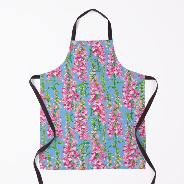 Item preview, Preppy pink fox gloves flowers on sky blue designed and sold by SophieClimaArt.
