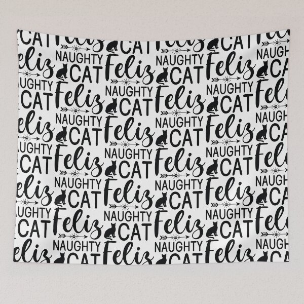 Item preview, Feliz Naughty Cat Funny Christmas Quote - Sassy Feline Holiday Gift designed and sold by FuzionRaptor.