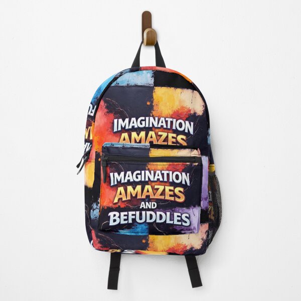 Item preview, imagination amazes and befuddles colorful typographic abstract design designed and sold by SmashingDeals.
