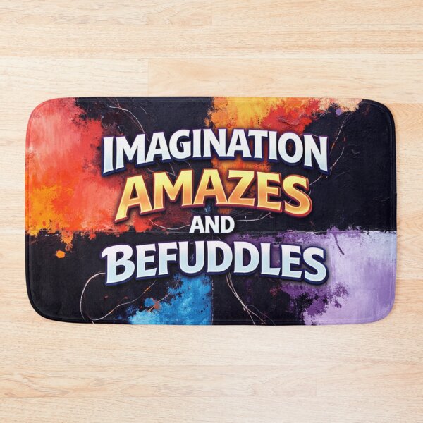 Item preview, imagination amazes and befuddles colorful typographic abstract design designed and sold by SmashingDeals.