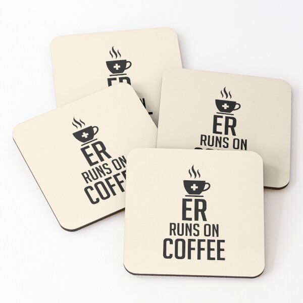 Item preview, ER Runs On Coffee Funny Nurse Caffeine Addict Gift Design designed and sold by Dantin.