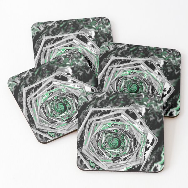Item preview, Abstract Vortex Geometric design, Green, black, and white distortion  designed and sold by Systems.tl.