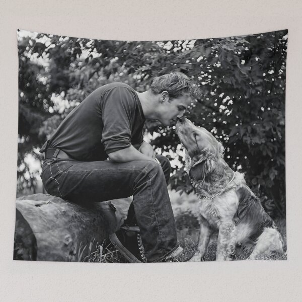 Item preview, Marlon Brando with Pet Dog, black and white photograph designed and sold by heydayposters.