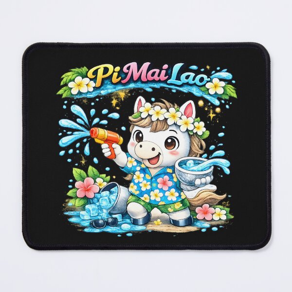 Item preview, Pi Mai Lao Cute White Horse Water Festival Shirt designed and sold by AC Artwear.