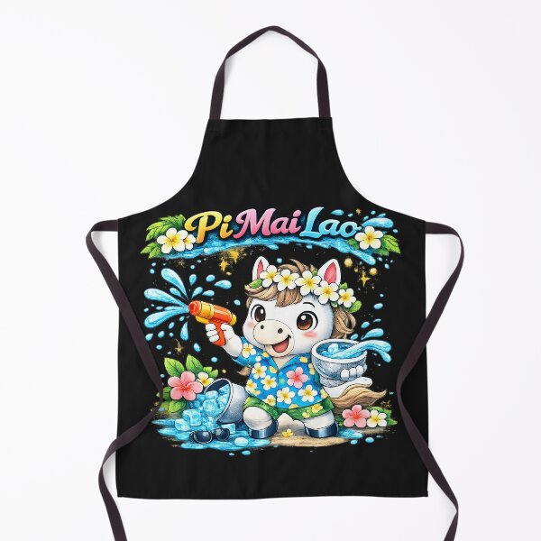 Item preview, Pi Mai Lao Cute White Horse Water Festival Shirt designed and sold by AC Artwear.