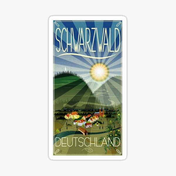 Schwarzwald Deutschland..Schwarzwald Glänzender Sticker