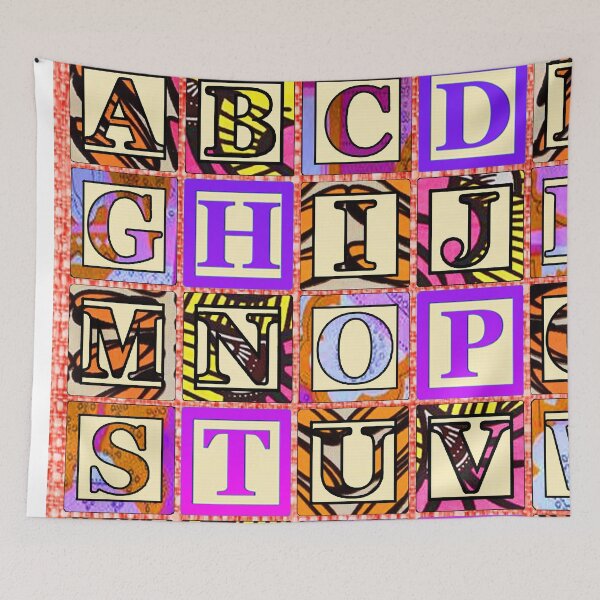 Item preview, Pink Pastel Alphabet Pattern  designed and sold by artbyomega.