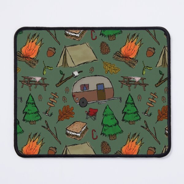 Item preview, Camping Pattern - Watercolor Dark Green designed and sold by SelenaElleen.