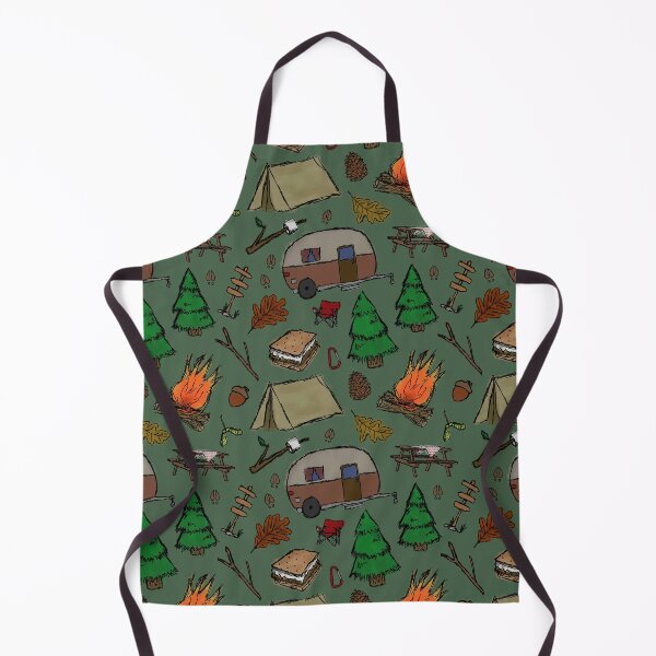 Item preview, Camping Pattern - Watercolor Dark Green designed and sold by SelenaElleen.